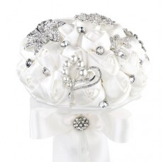 Lillian Rose Crystal Flower Wedding Bouquet, Ivory   555680077
